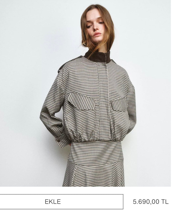 Orijinal Model , Premium , Ekoseli Bomber Ceket