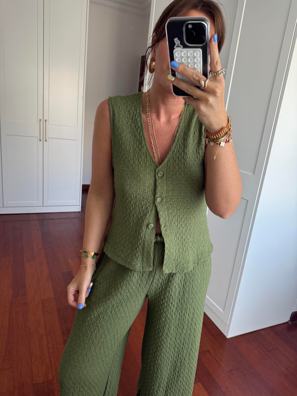 Ekstra Rahat , Yeşil , Premium Yelek & Pantolon Takım