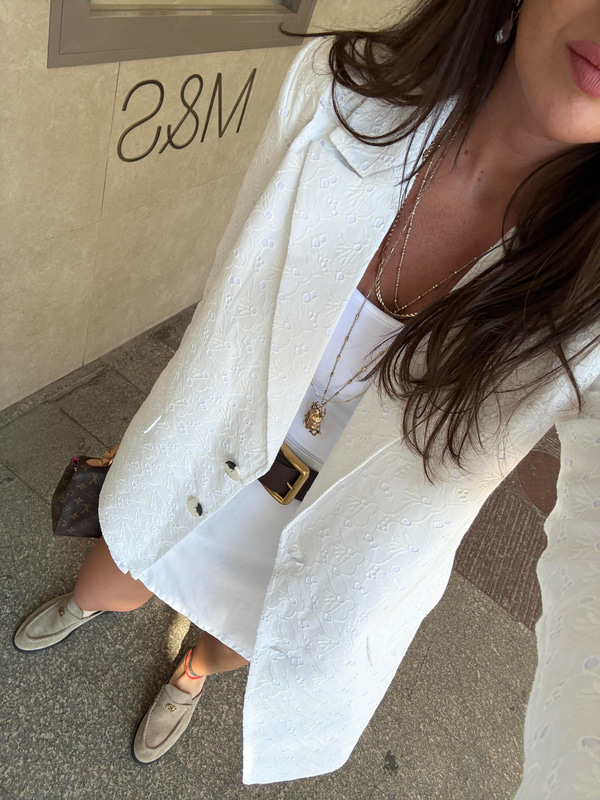 Fistolu , Premium , Beyaz Blazer Ceket