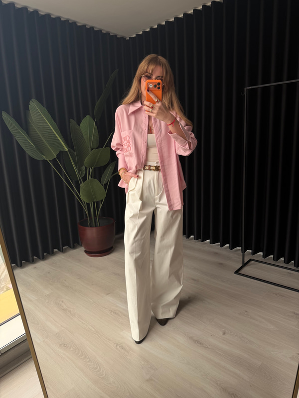ZR Premium Beyaz Palazzo Pantalon
