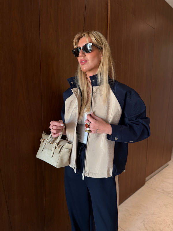 Lacivert & Bej , Bomber Ceket Takım