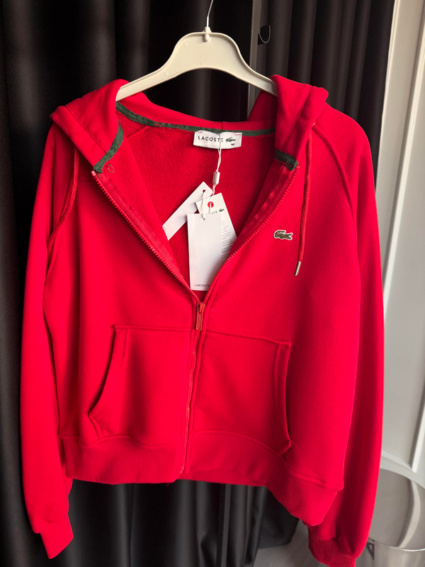 Orijinal Marka Önden Fermuarlı Kırmızı Sweatshirt
