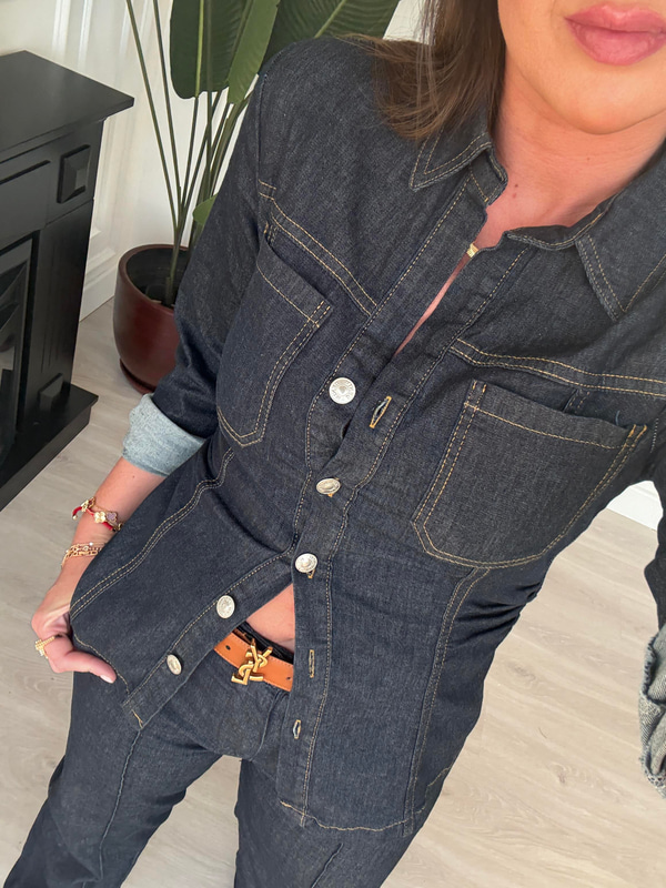 Orijinal Model Full Likralı Lacivert Jean Takım