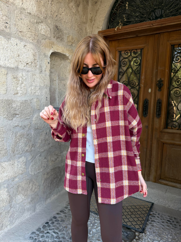 Orijinal Model , Bordo & Bej Ekoseli , Oduncu Gömlek