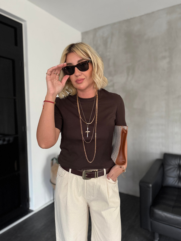 Orjinal Marka , %100 Pamuk, Acı Kahve Basic T-shirt