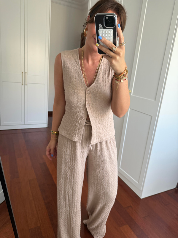 Ekstra Rahat , Bej , Premium Yelek & Pantolon Takım