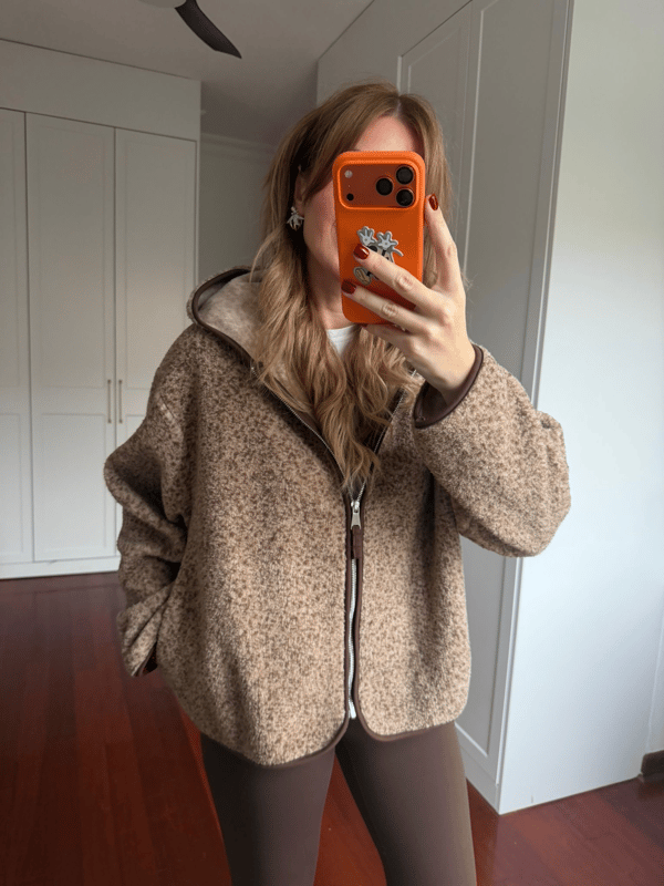 Orijinal Model , Biyeli , Kapüşonlu , Kahverengi Teddy Mont