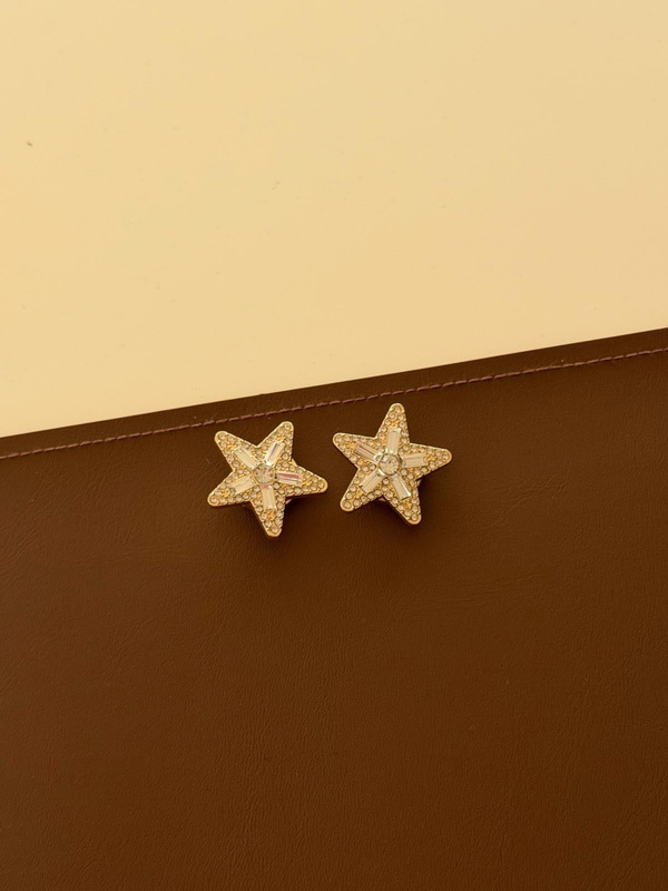 Zirkon Taşlı , Gold , Yıldız Broş