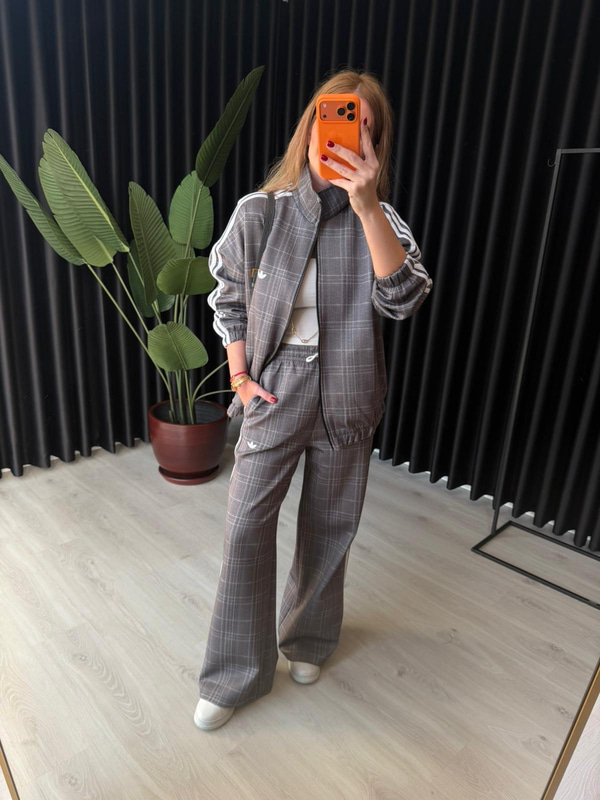 Orijinal Model Premium Gri Ekoseli Takım