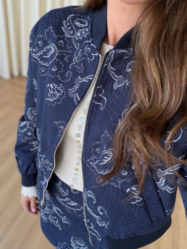 Baskılı Denim Ceket 