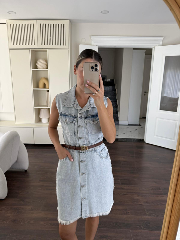 Bella Denim Elbise
