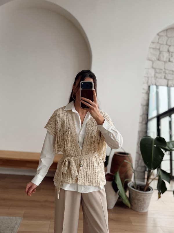 Boho Püsküllü Yelek