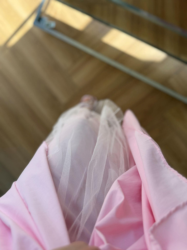 Boyundan Bağlamalı Pembe Elbise