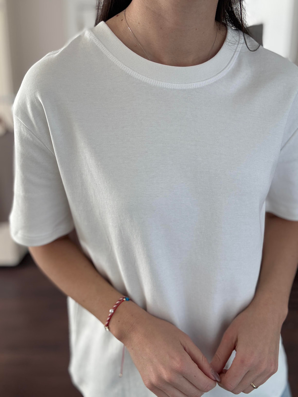 Bs Bisiklet Yaka Beyaz T-shirt