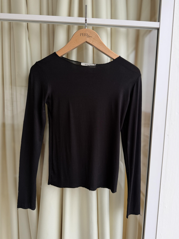 Bs Transparan Siyah Bluz 