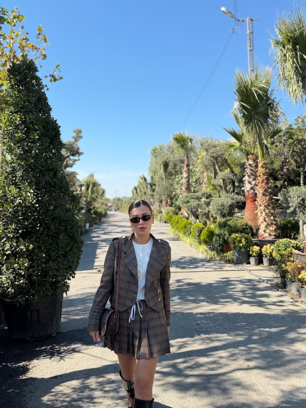 Carol Ekose Desen Ceket 