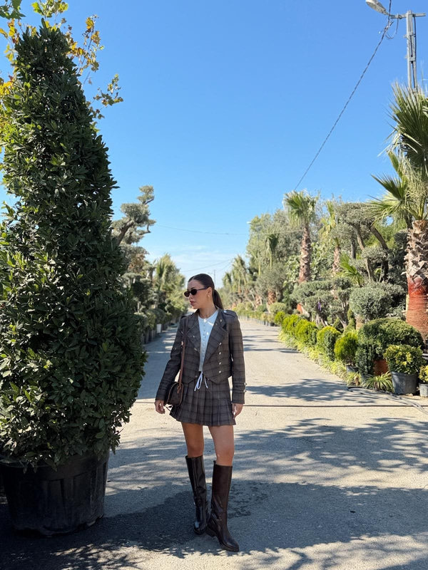 Carol Ekose Desen Ceket 