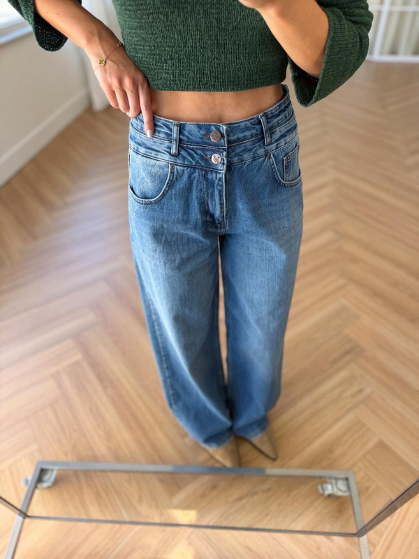 Çift Düğmeli Jean 