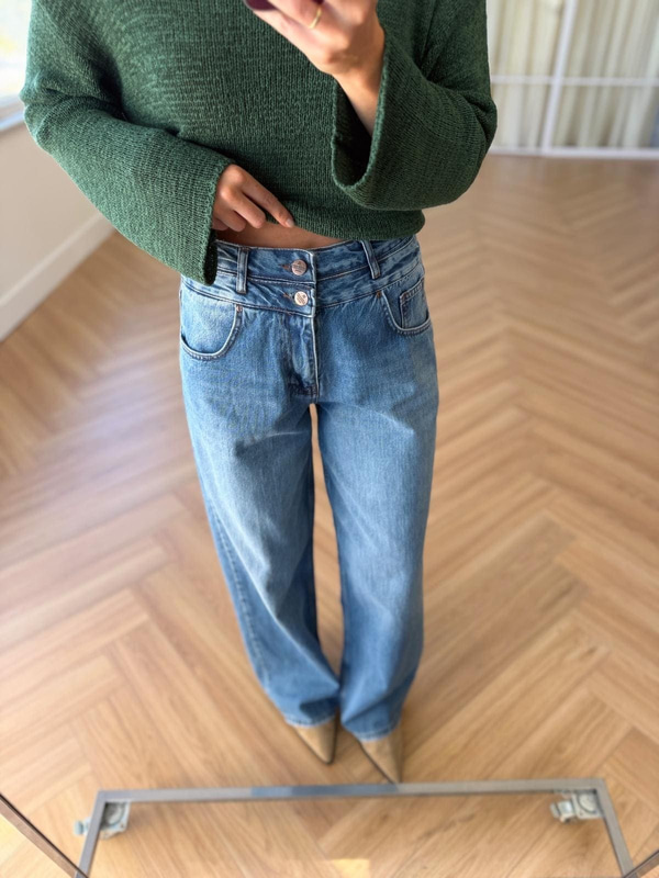 Çift Düğmeli Jean 