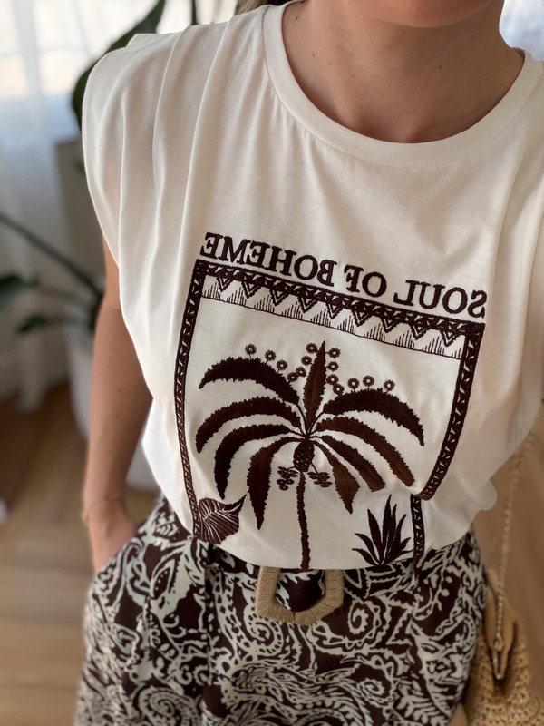 Ekru Boheme Tişört