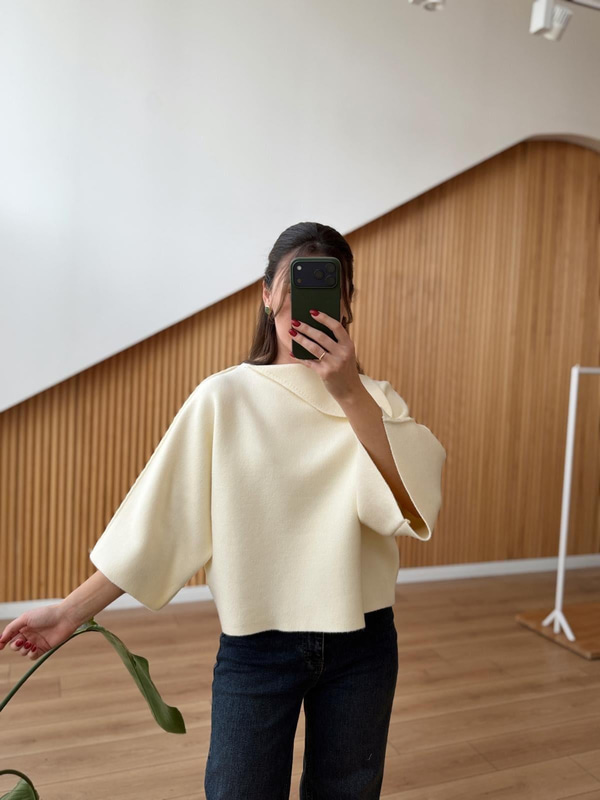 Elanor Krem Rengi Çelik Triko