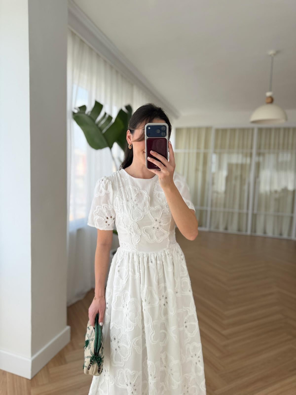 Fiona Beyaz Elbise