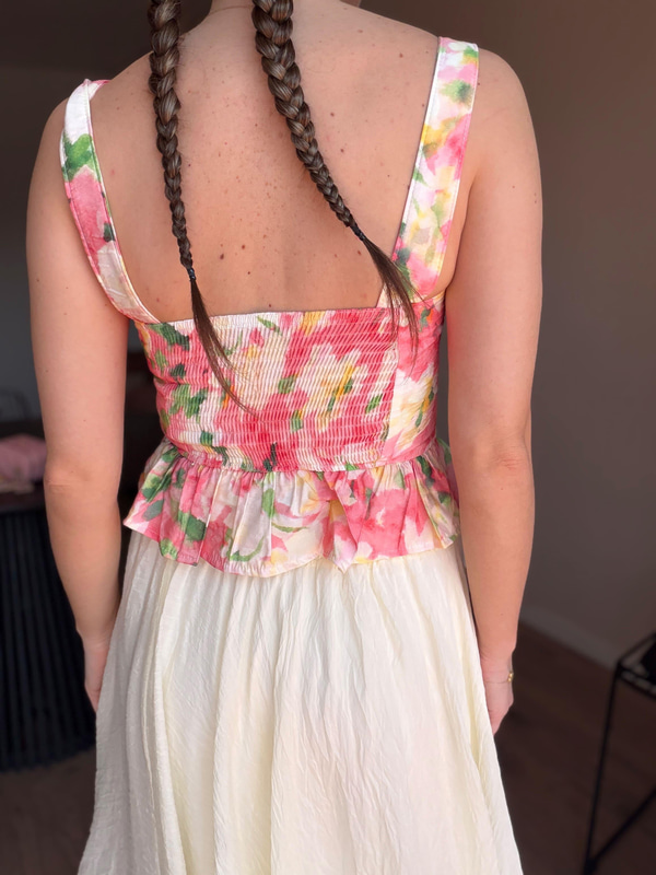 Floral Desen Pembe Büstiyer