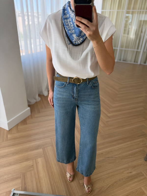 Haki Süet Kemerli Tensel Jean