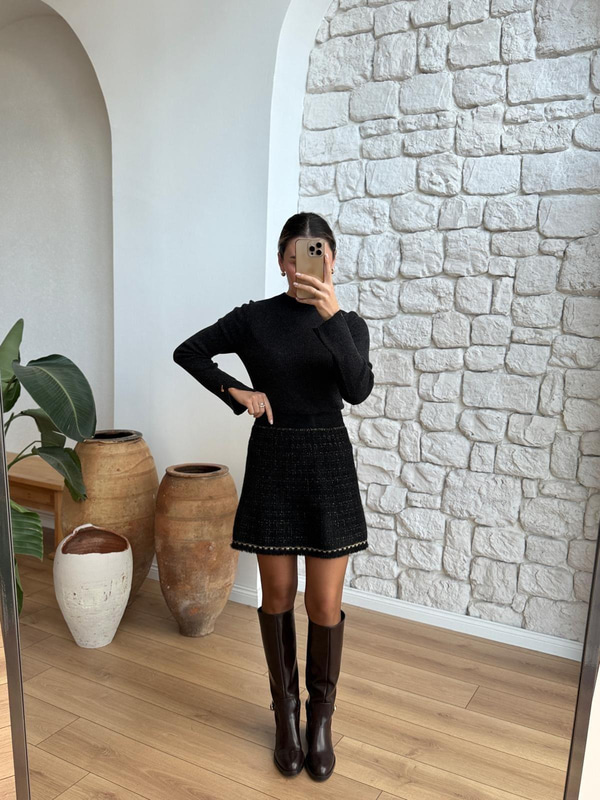 Hanna Siyah Triko Etek
