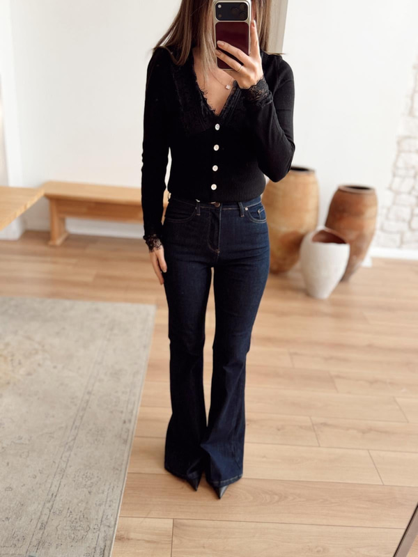 İspanyol Paça Lacivert Jean