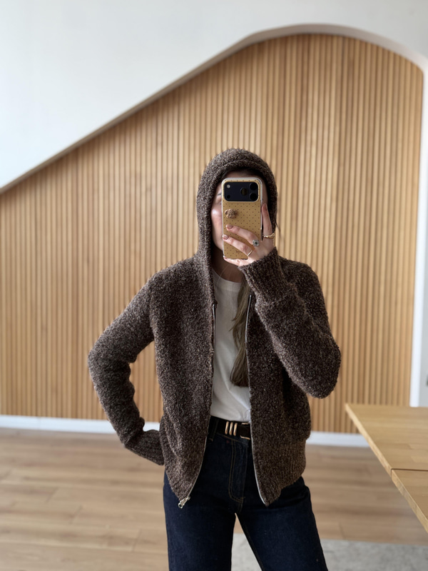 Kapüşonlu Triko Hırka