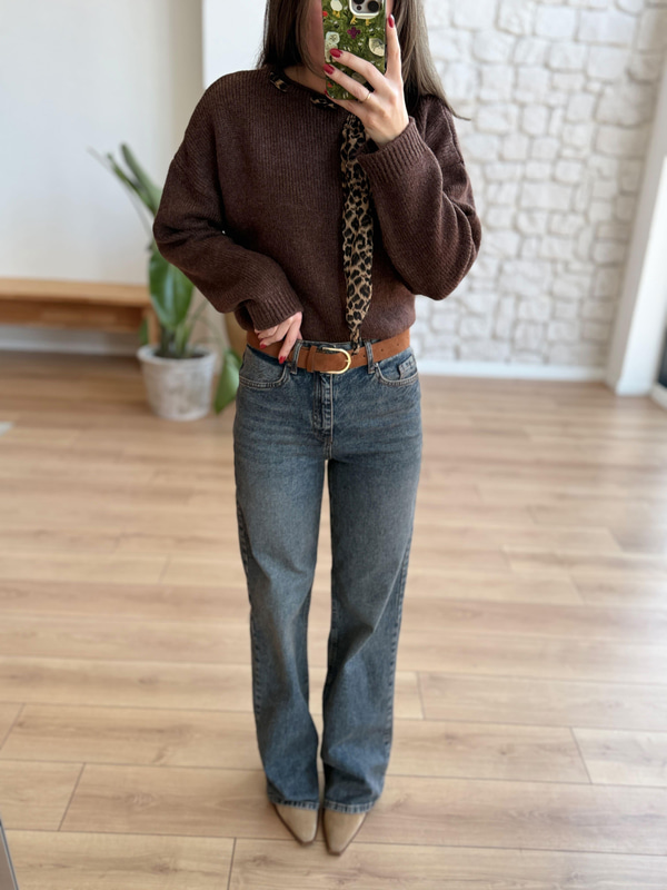 Kemerli Eskitme Jean