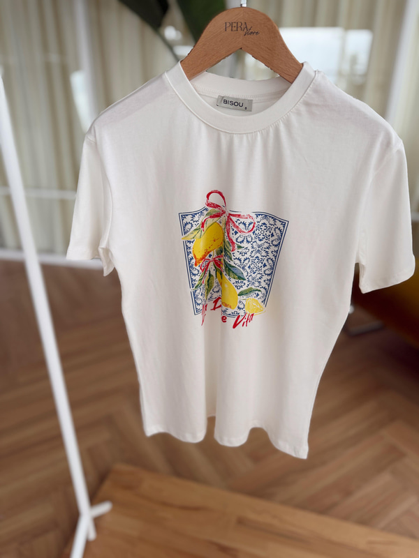 Lemon Baskılı Basic Tshirt