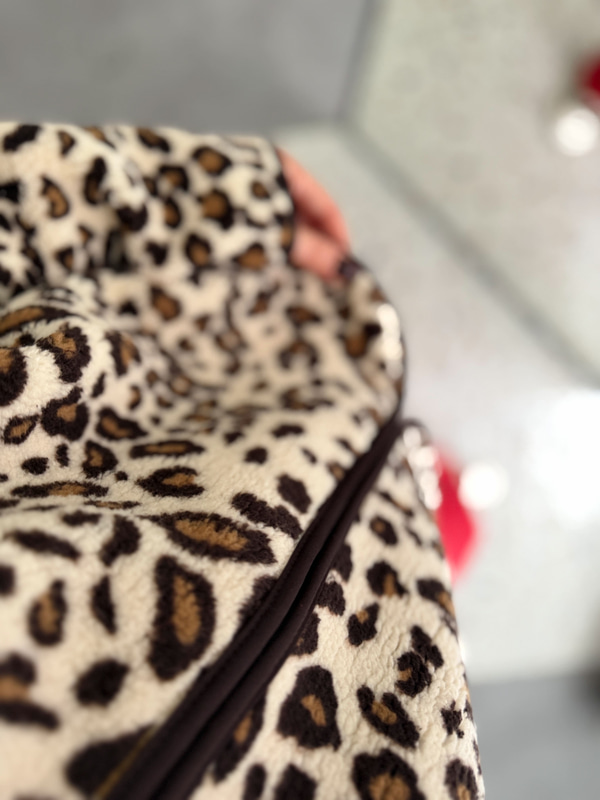 Leopar Desen Kahverengi Biyeli Polar
