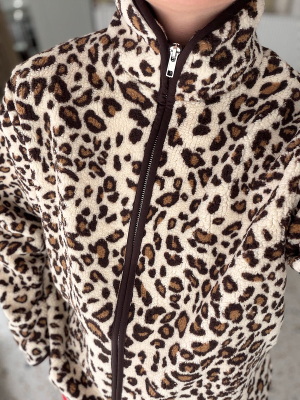 Leopar Desen Kahverengi Biyeli Polar