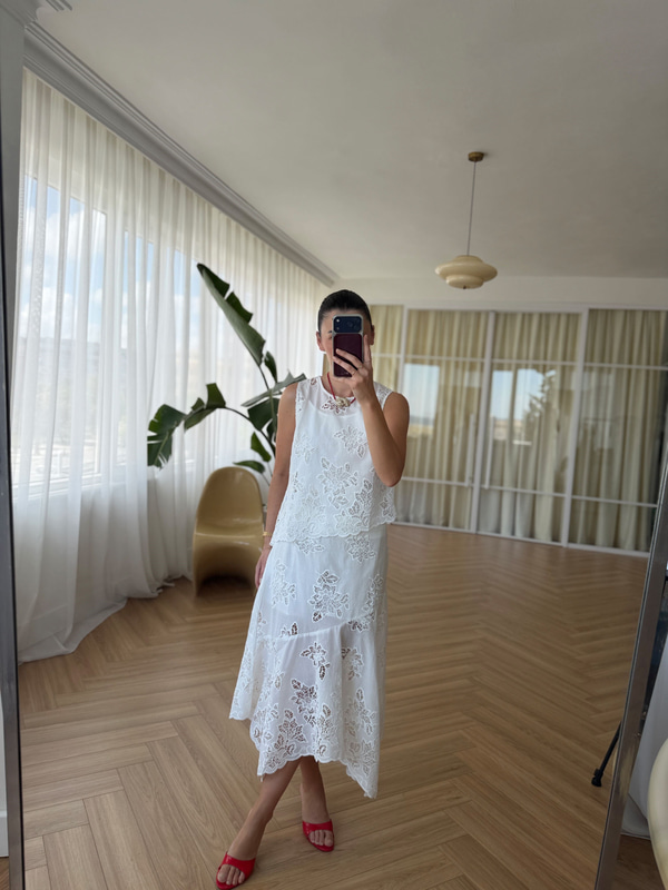 Milen Nakışlı Bluz ve Etek Takım