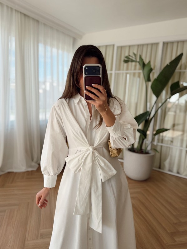 Milena Beyaz  Elbise