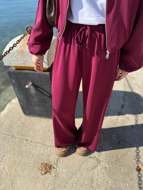 Nervürlü Modal Sweatshirt ve Pantolon Takım