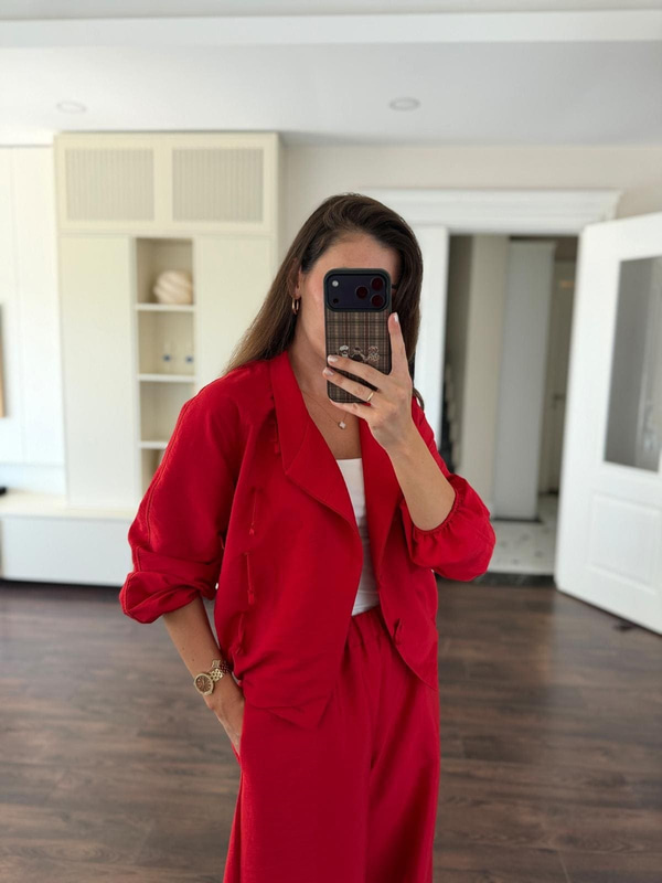 Paraşüt Kumaş Kırmızı Takım