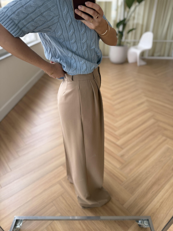 Premium Poliviskon Kumaş Camel Pantolon