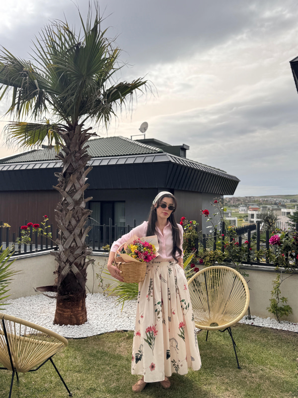 Pudra Rengi Floral Desen Etek
