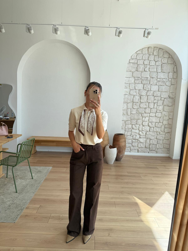 Rims Geniş Paça Acı Kahve Pantolon