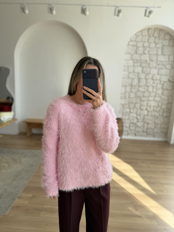 Sakallı Pembe Triko