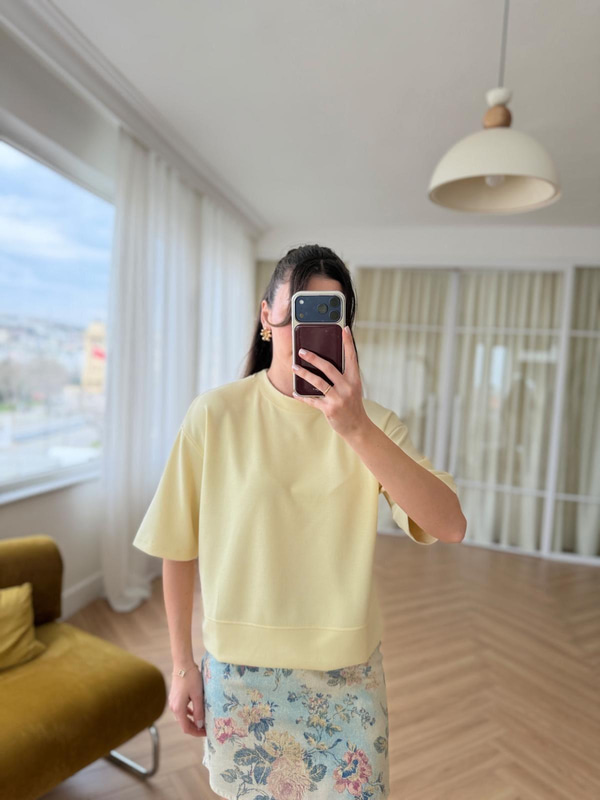 Sarı Basic Tshirt