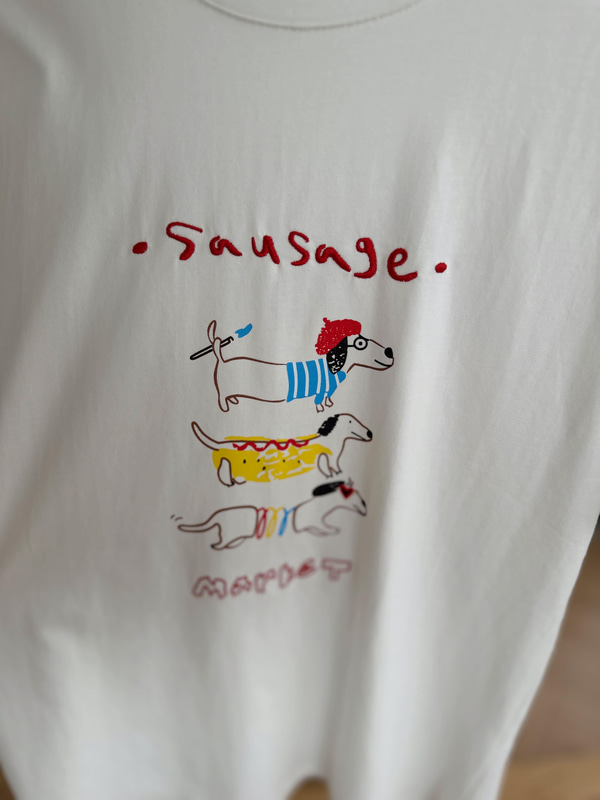 Sausage Nakışlı Basic Tshirt