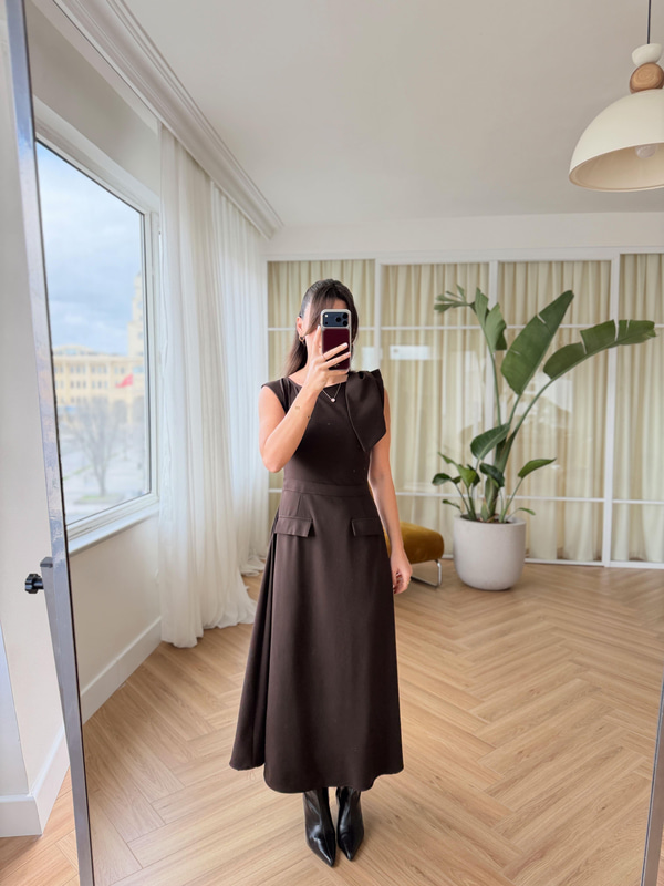 Serena Kahverengi Elbise