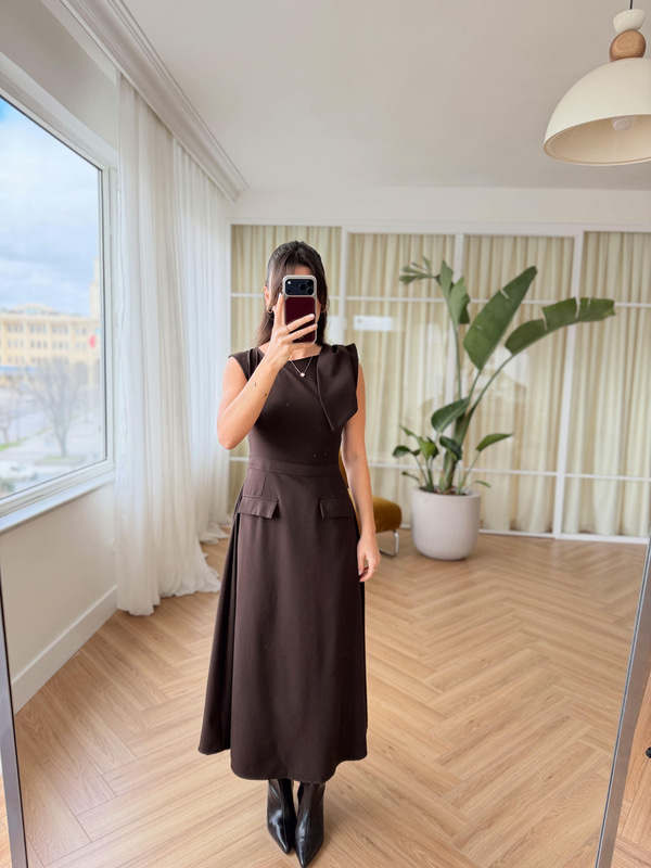 Serena Kahverengi Elbise