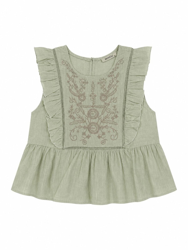Siena Nakışlı Mint Bluz