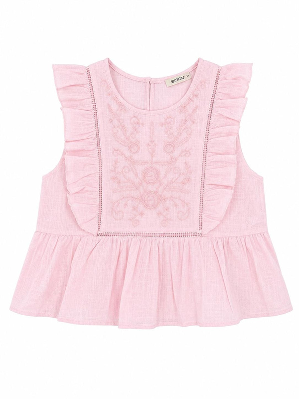 Siena Nakışlı Pembe Bluz