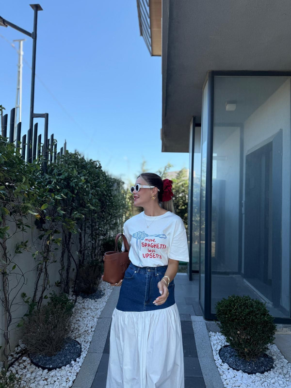 Spaghettı Baskılı Tshirt